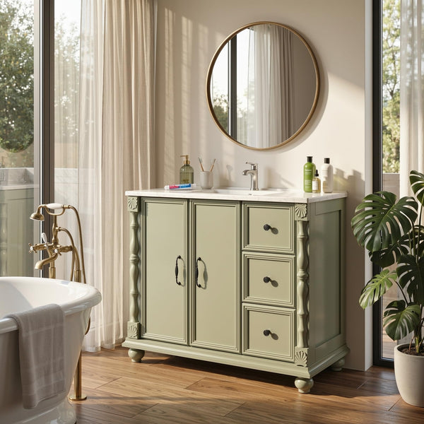 Bathroom Vanity with Sink Combo – Freestanding Floor-Mounted Cabinet
