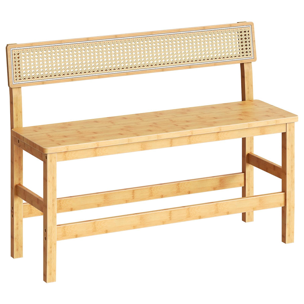 Bamboo Dining Bench with Back