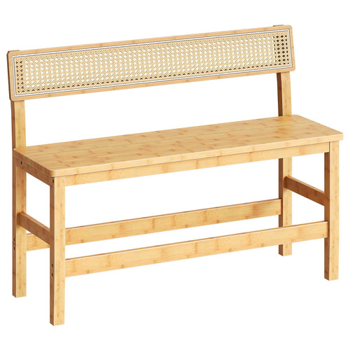 Bamboo Dining Bench with Back