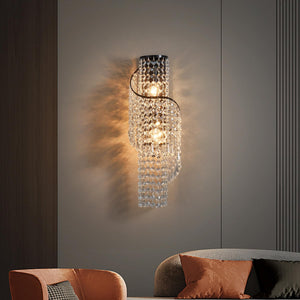 K9 Crystal LED Wall Sconce with Black Metal Frame
