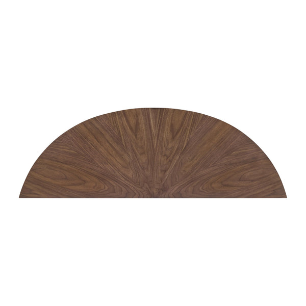 Half-Moon Console Sofa Table with Lower Shelf