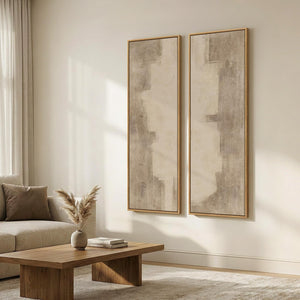 Abstract Vertical Wall Art Set of 2 – Framed Canvas Prints