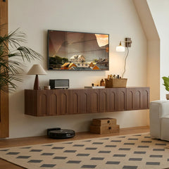 71" Floating TV Stand Wall Mounted Entertainment Center with Storage