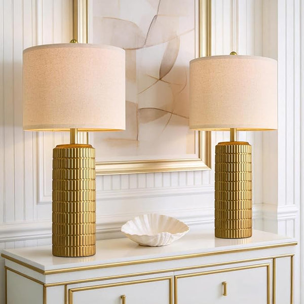 Farmhouse Ceramic Table Lamps Set of 2