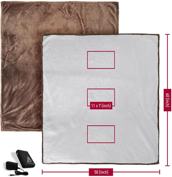 7V Battery Heated Plush Throw Blanket
