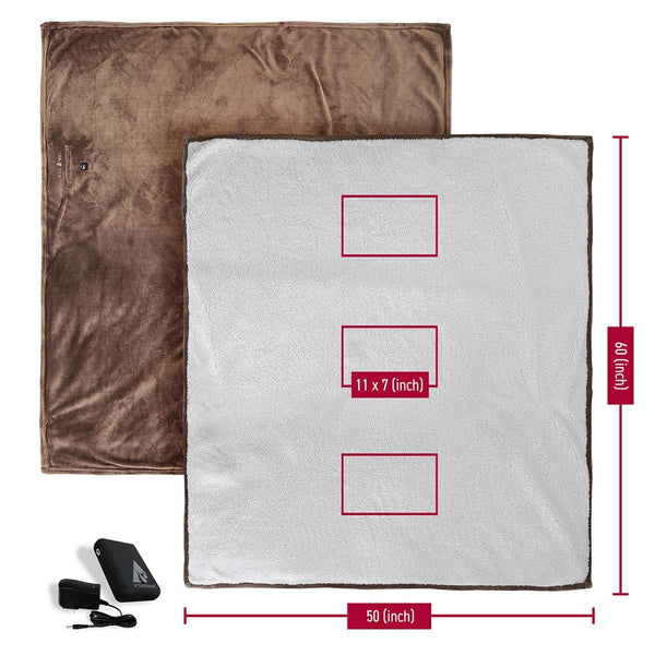 7V Battery Heated Plush Throw Blanket