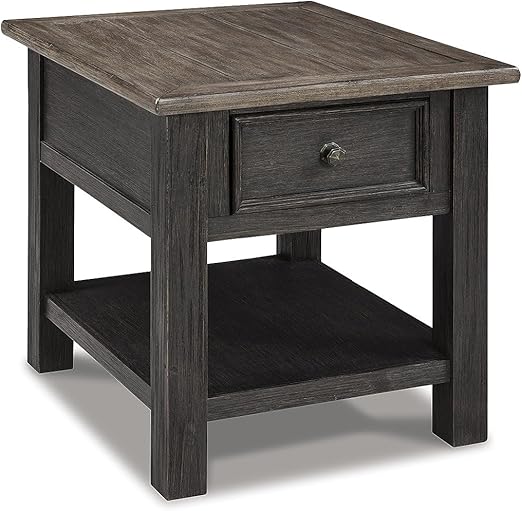 Farmhouse End Table with Drawer and Lower Shelf