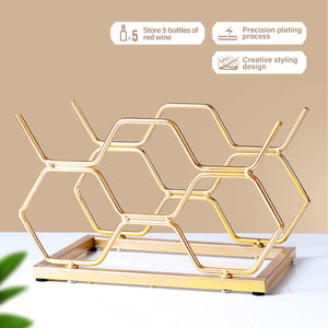 Countertop Wine Rack – 5 Bottle Metal Wine Holder Stand