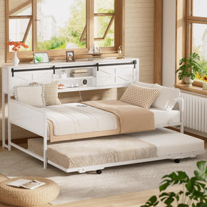 Farmhouse Twin Daybed with Pop-Up Trundle
