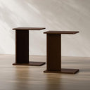 Bamboo C-Shaped End Table Set of 2 – Modern Side Table for Living Room & Bedroom
