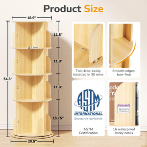 360° Rotating Bookshelf Tower