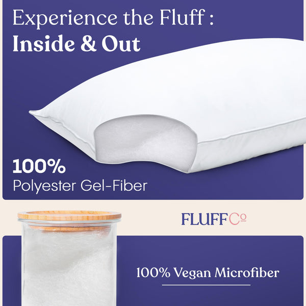 Down Alternative Bed Pillows Set of 2 – Cooling, Machine Washable