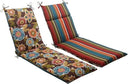 Reversible Floral Stripe Chaise Lounge Cushion – Indoor Outdoor, Weather & Fade Resistant
