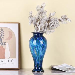 20-Inch Hand-Blown Glass Vase | Wide Mouth Floor Vase