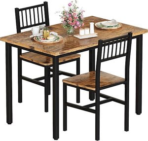 3-Piece Dining Table Set for 2 with Stools