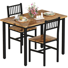 3-Piece Dining Table Set for 2 – Small Kitchen Table with 2 Stools