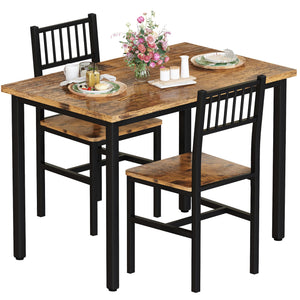 3-Piece Dining Table Set for 2 – Small Kitchen Table with 2 Stools