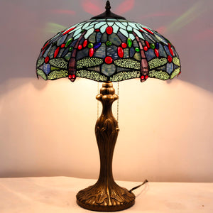 Tiffany Style Table Lamp – Blue Dragonfly Stained Glass