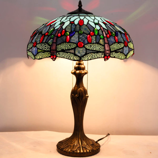 Tiffany Style Table Lamp – Blue Dragonfly Stained Glass