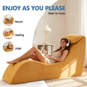 Ergonomic Yoga Chaise Lounge Chair with Headrest