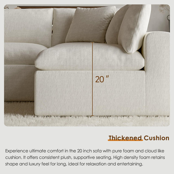 Modular Sectional Sofa Bed with Deep Seats – Chenille Cloud Couch