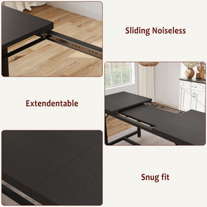 3-Piece Extendable Dining Table Set with 2 Upholstered Benches