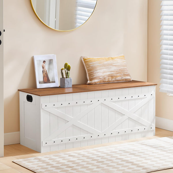 Extra Large Storage Chest Bench with Safety Hinges