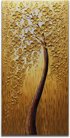 3D Floral Hand-Painted Canvas Wall Art