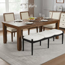 55 Inch Upholstered Ottoman Bench with Wood Legs