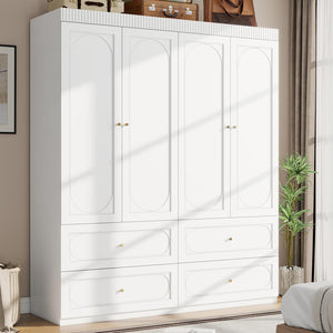 4-Door Armoire Wardrobe with Drawers