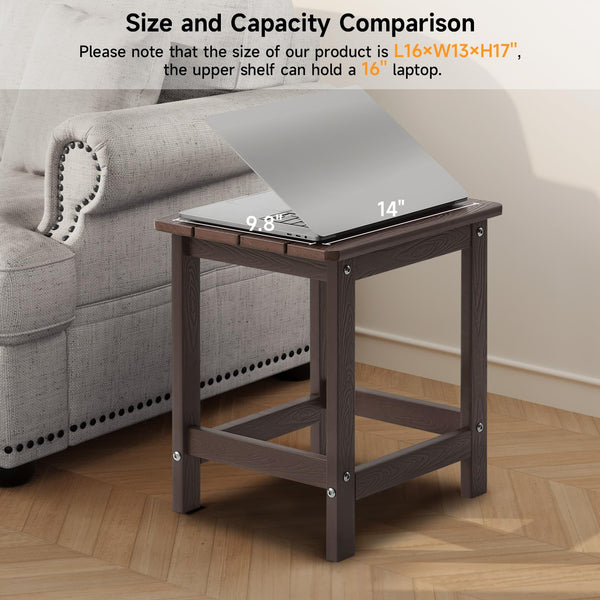 Outdoor Side Table Set of 2 – HDPE Weather Resistant