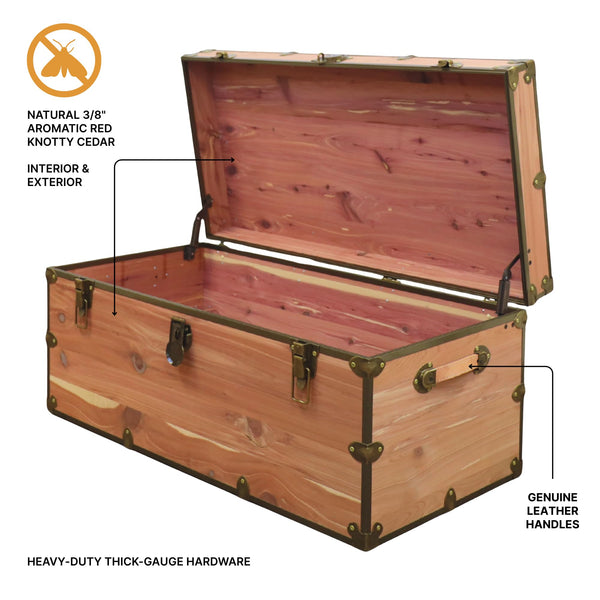 Cedar Storage Chest with Antique Brass Hardware