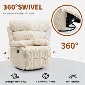360° Rocking Recliner Chair with Footrest