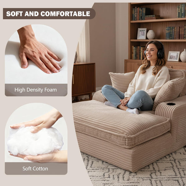 67" Indoor Chaise Lounge Chair