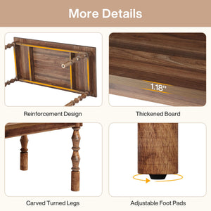 Large Executive Office Desk with Carved Turned Legs