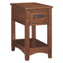 Mission-Style Chairside End Table with Drawer and Shelf