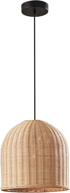 Arc Floor Lamp with Rattan Shade