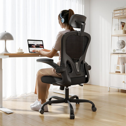 Ergonomic High Back Mesh Office Chair with Flip-Up Armrests – 330 lbs Capacity