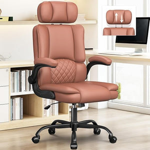 High-Back Ergonomic Office Chair with Adjustable Headrest & Flip-Up Armrests