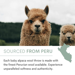 Baby Alpaca Wool Throw Blanket – Herringbone Woven