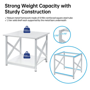 2-Tier Rolling Printer Stand with Storage Shelf