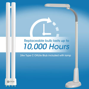 24W Gooseneck Craft Floor Lamp – Adjustable Daylight Reading Lamp