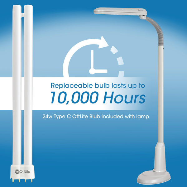 24W Gooseneck Craft Floor Lamp – Adjustable Daylight Reading Lamp