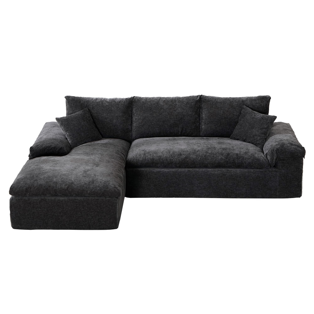 Oversized Modular Sectional Sofa – Grey Chenille