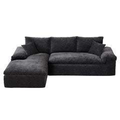 Oversized Modular Sectional Sofa – Grey Chenille