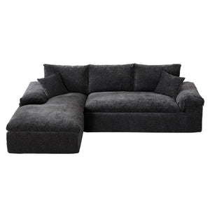 Oversized Modular Sectional Sofa – Grey Chenille
