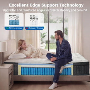 12-Inch Hybrid Mattress – Queen & King | Gel Memory Foam, Pocket Springs, Euro Top