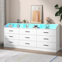 9-Drawer Dresser with LED Lights & Charging Station