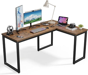 Computer Desk with Power Outlets – Engineered Wood & Steel Frame