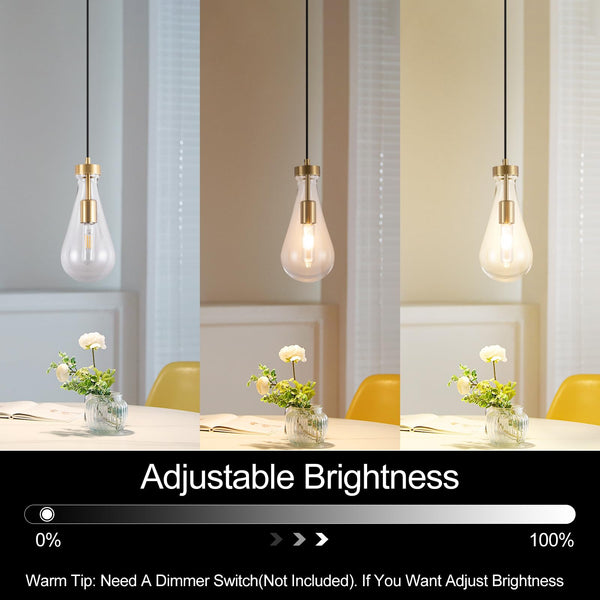 Raindrop Glass Pendant Light – Gold